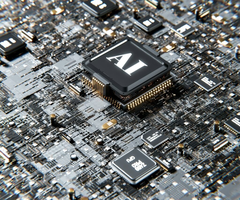 AI processor illustration representing small language models, LLMs and on-device AI